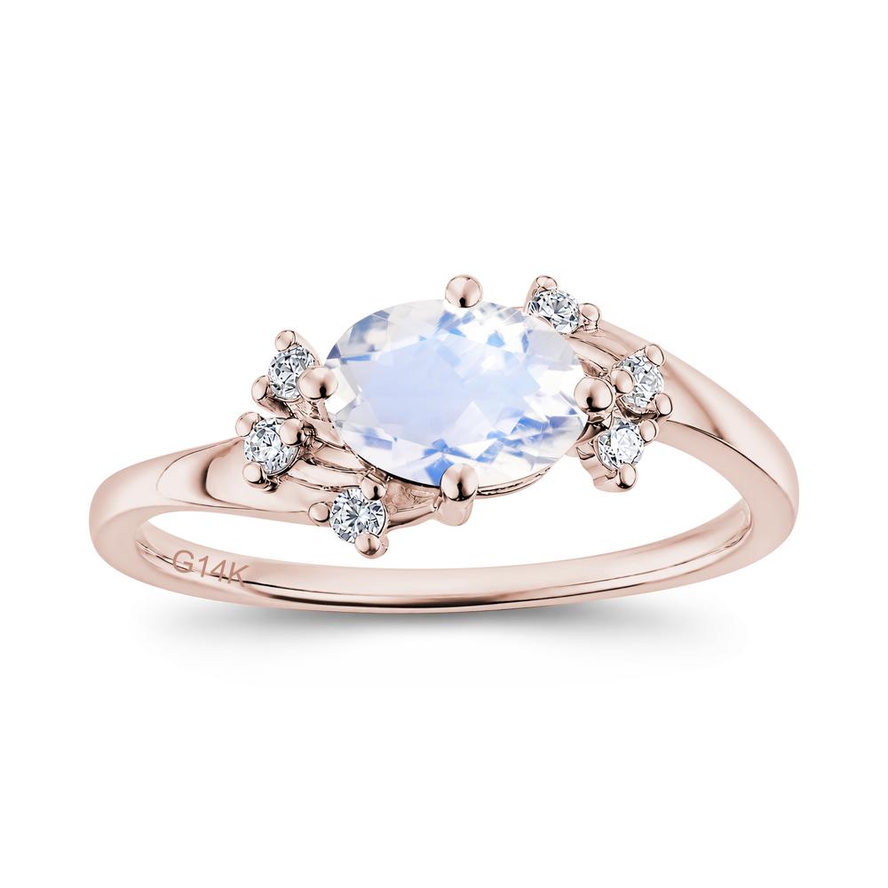 East West Oval Cut Emerald Cluster Ring - LUO Jewelry #gemstone_Moonstone