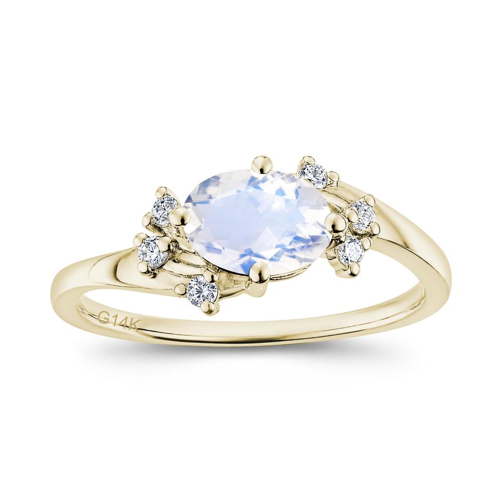 East West Oval Cut Emerald Cluster Ring - LUO Jewelry #gemstone_Moonstone