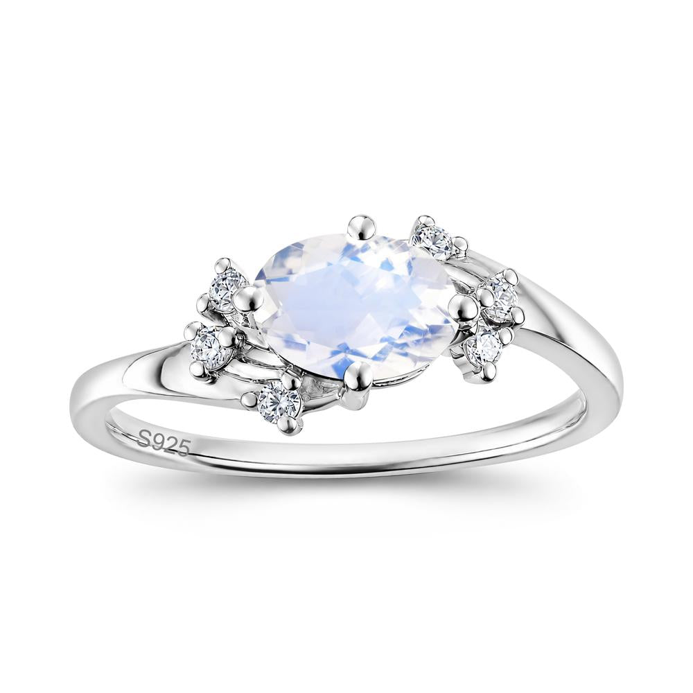 East West Oval Cut Emerald Cluster Ring - LUO Jewelry #gemstone_Moonstone