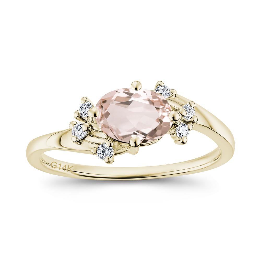 East West Oval Cut Emerald Cluster Ring - LUO Jewelry #gemstone_Morganite