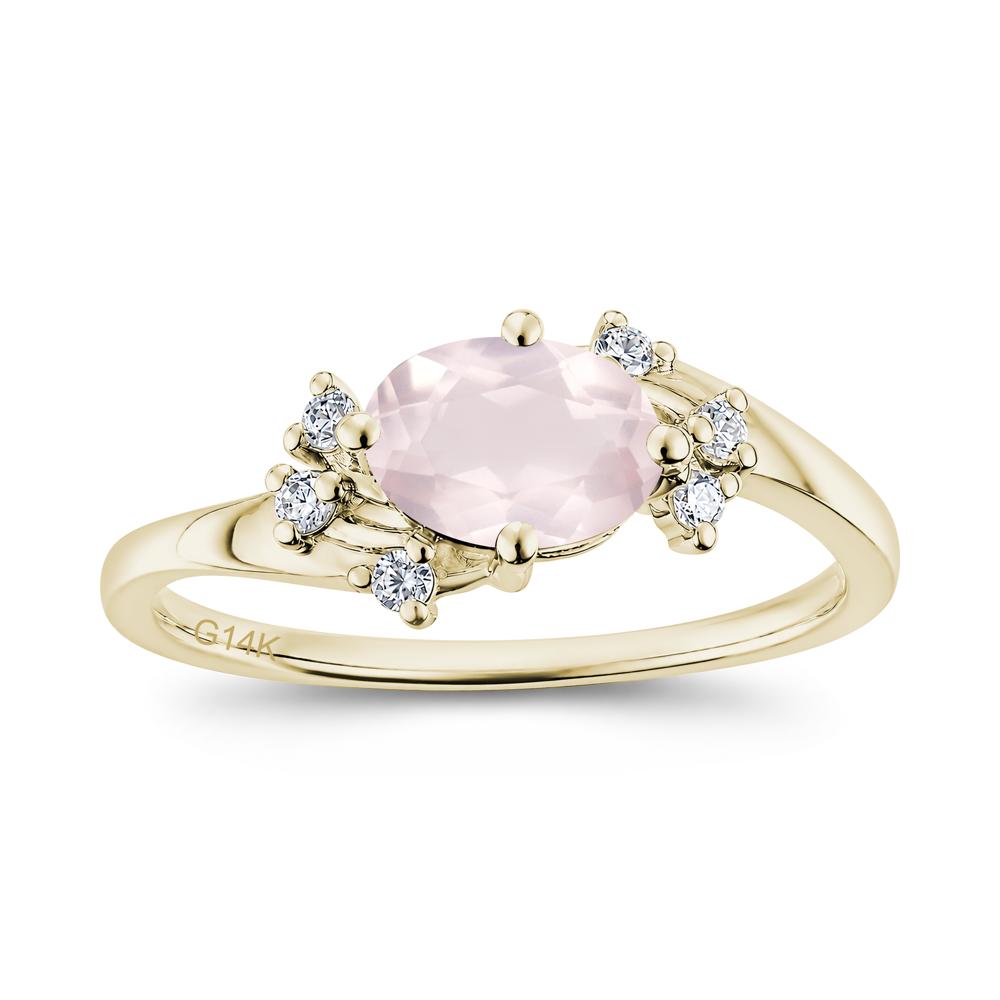 East West Oval Cut Emerald Cluster Ring - LUO Jewelry #gemstone_Rose Quartz