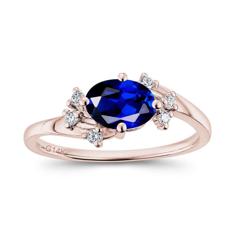 East West Oval Cut Emerald Cluster Ring - LUO Jewelry #gemstone_Sapphire