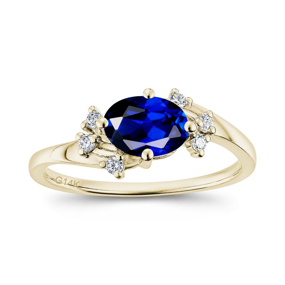 East West Oval Cut Emerald Cluster Ring - LUO Jewelry #gemstone_Sapphire