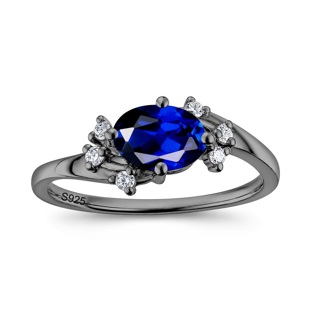 East West Oval Cut Emerald Cluster Ring - LUO Jewelry #gemstone_Sapphire