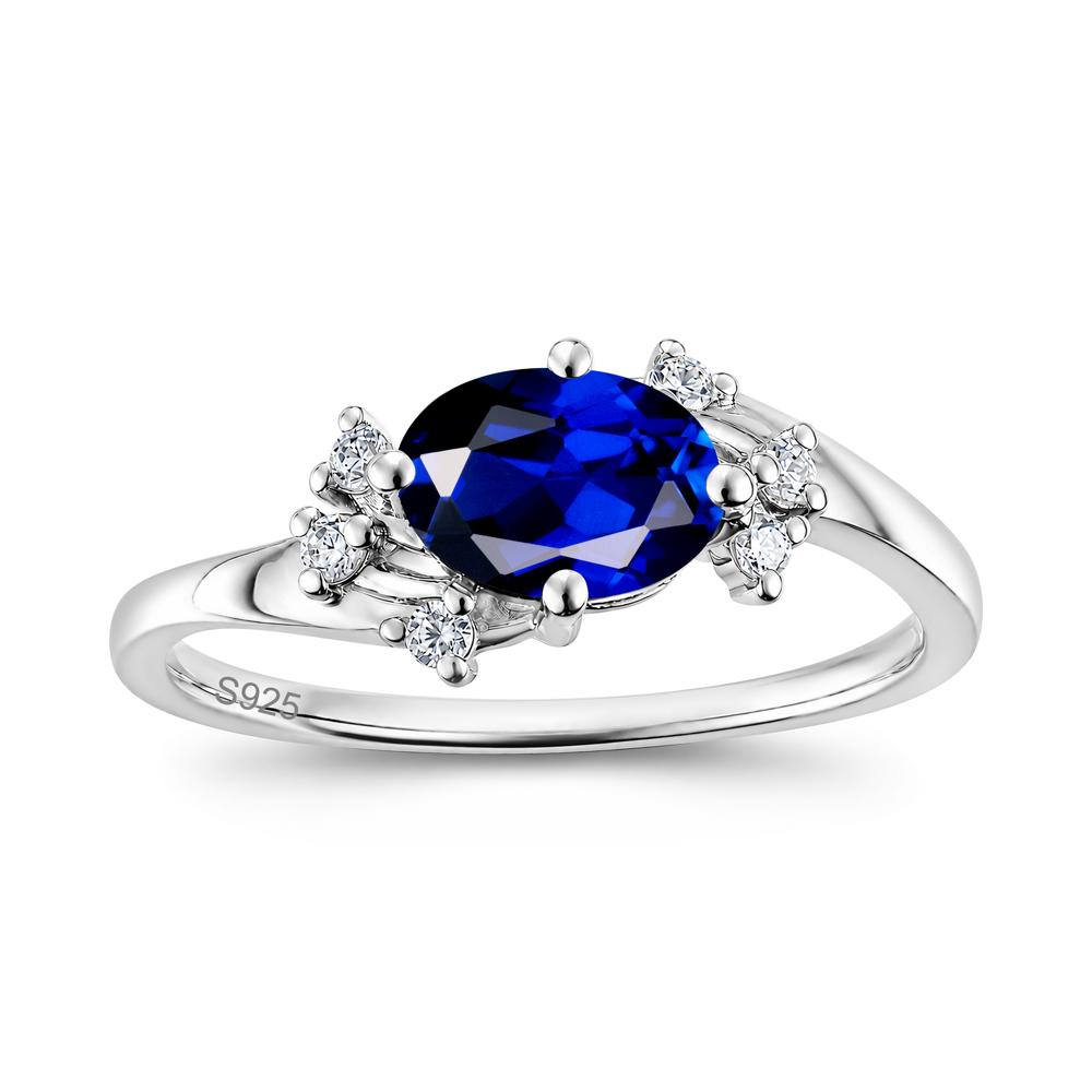 East West Oval Cut Emerald Cluster Ring - LUO Jewelry #gemstone_Sapphire