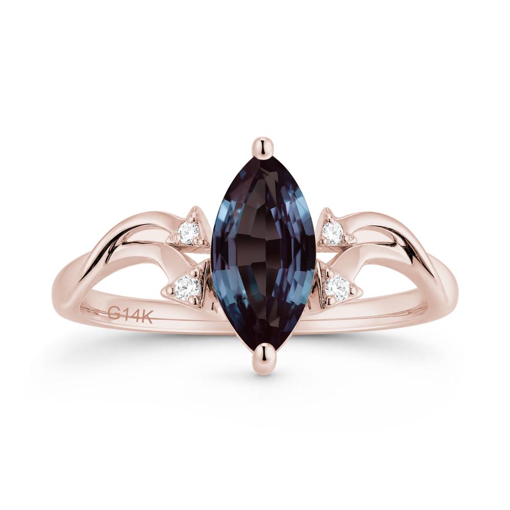 Marquise Cut Alexandrite Arrow Ring - LUO Jewelry #gemstone_Alexandrite