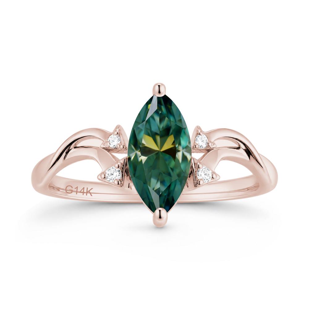 Marquise Cut Alexandrite Arrow Ring - LUO Jewelry #gemstone_Green Moissanite