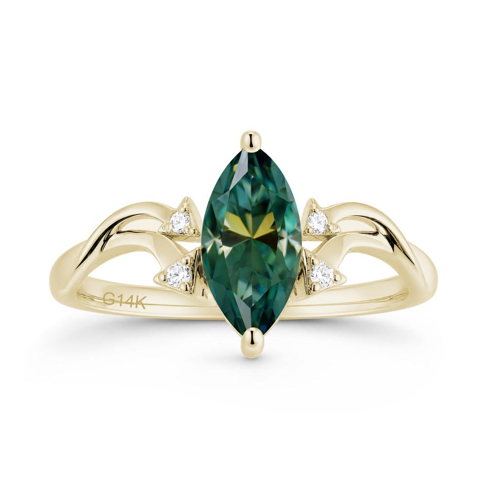Marquise Cut Alexandrite Arrow Ring - LUO Jewelry #gemstone_Green Moissanite