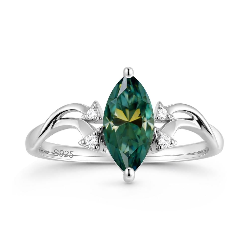 Marquise Cut Alexandrite Arrow Ring - LUO Jewelry #gemstone_Green Moissanite