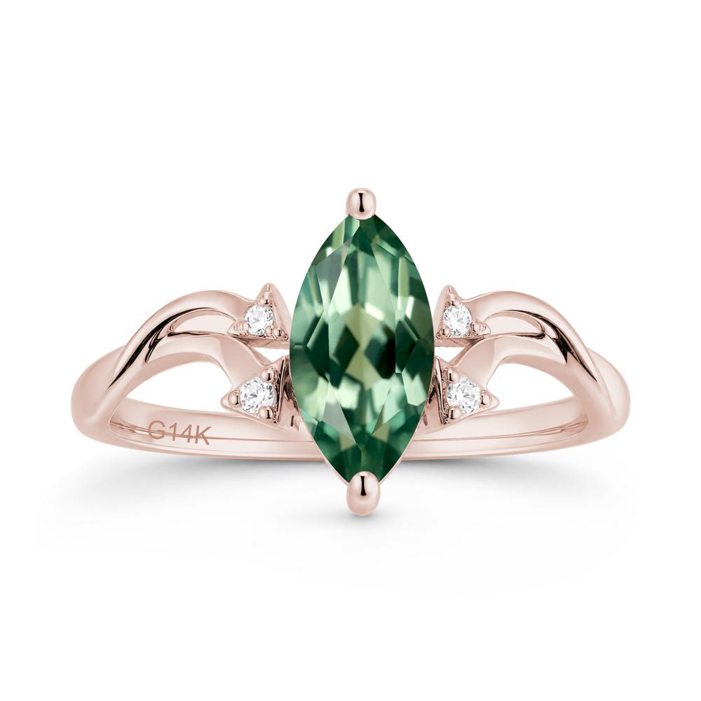 Marquise Cut Alexandrite Arrow Ring - LUO Jewelry #gemstone_Green Sapphire
