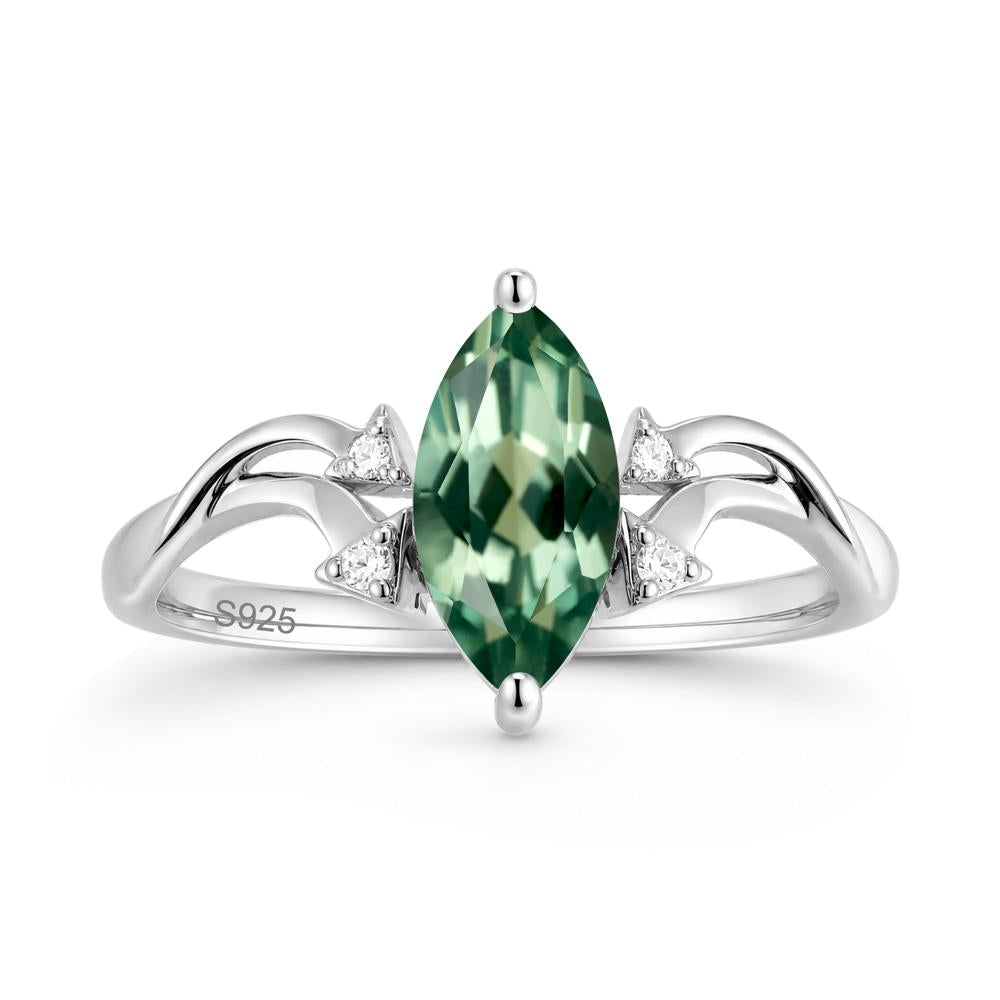 Marquise Cut Alexandrite Arrow Ring - LUO Jewelry #gemstone_Green Sapphire