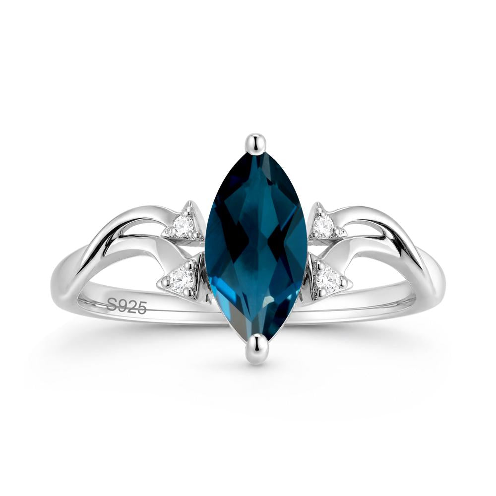 Marquise Cut Alexandrite Arrow Ring - LUO Jewelry #gemstone_London Blue Topaz