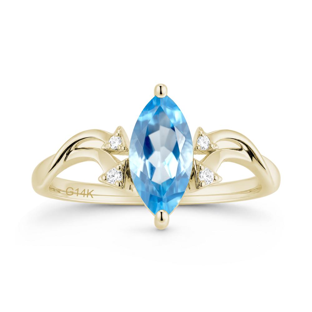 Marquise Cut Alexandrite Arrow Ring - LUO Jewelry #gemstone_Swiss Blue Topaz