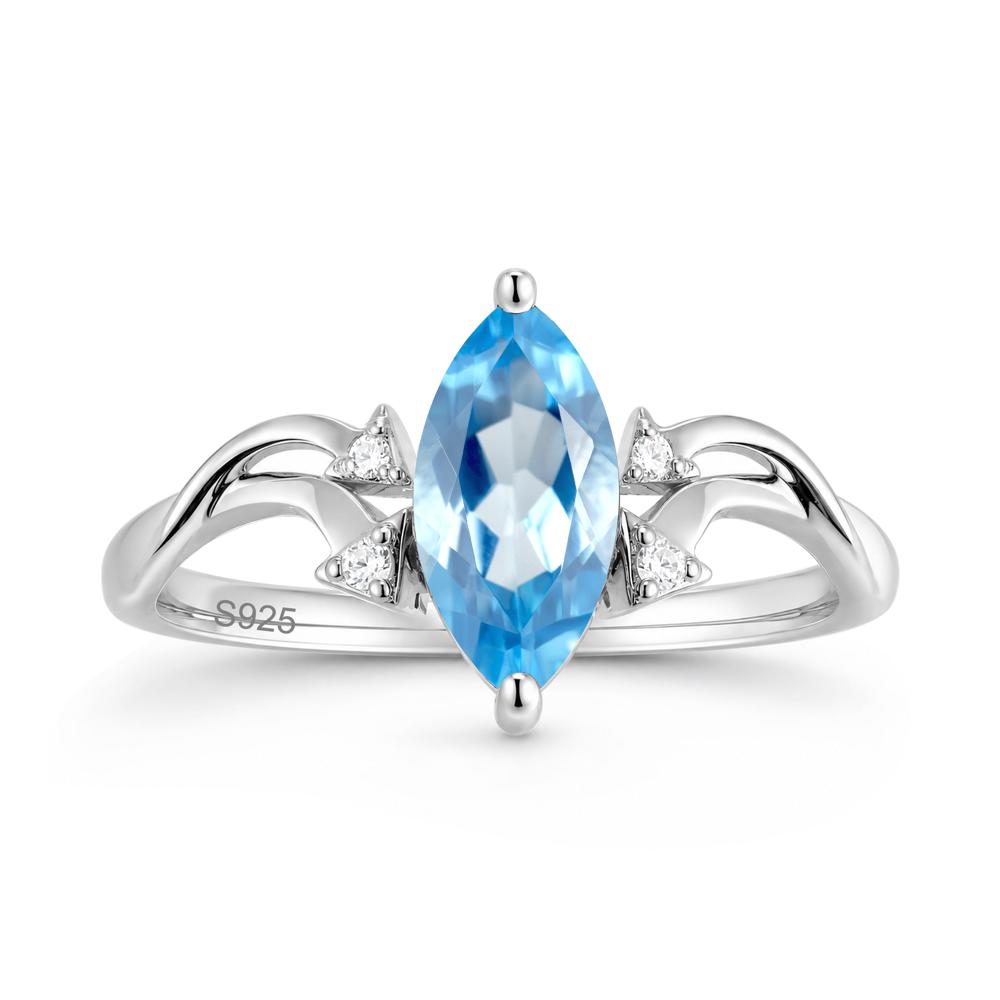 Marquise Cut Alexandrite Arrow Ring - LUO Jewelry #gemstone_Swiss Blue Topaz