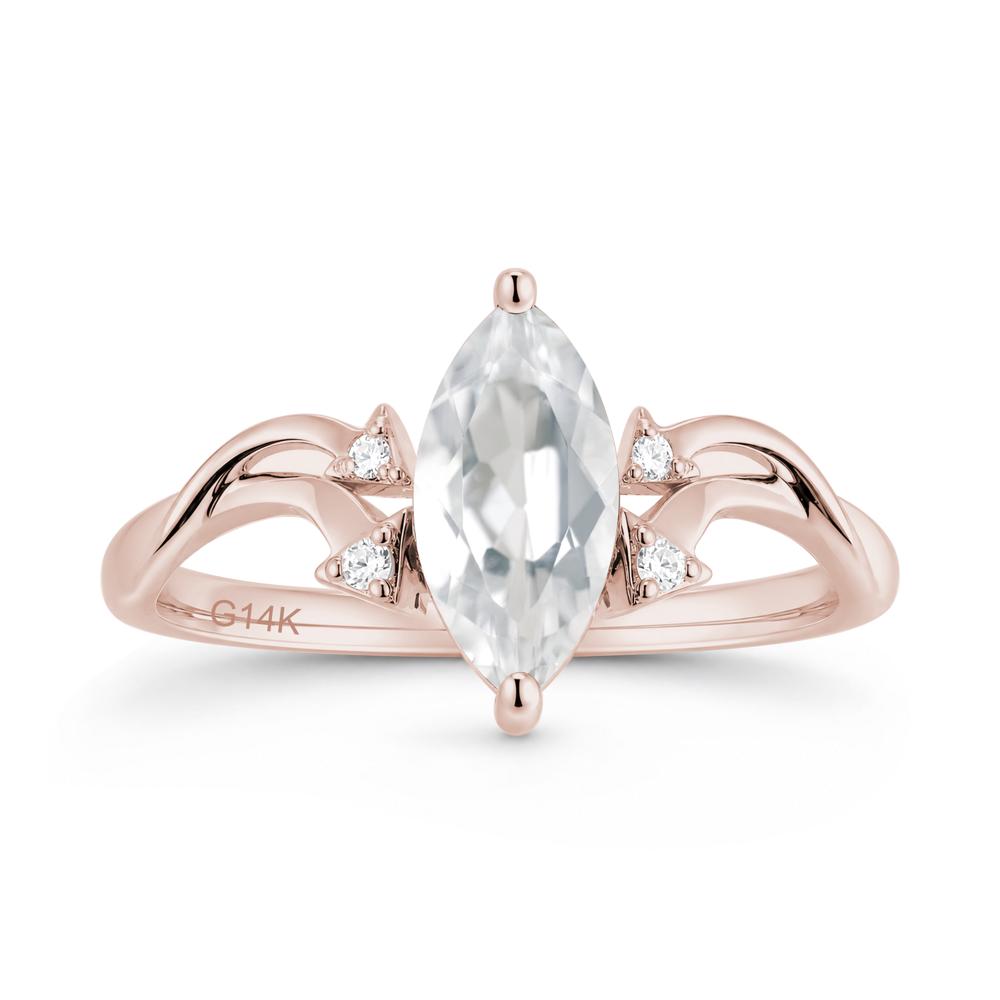 Marquise Cut Alexandrite Arrow Ring - LUO Jewelry #gemstone_White Topaz
