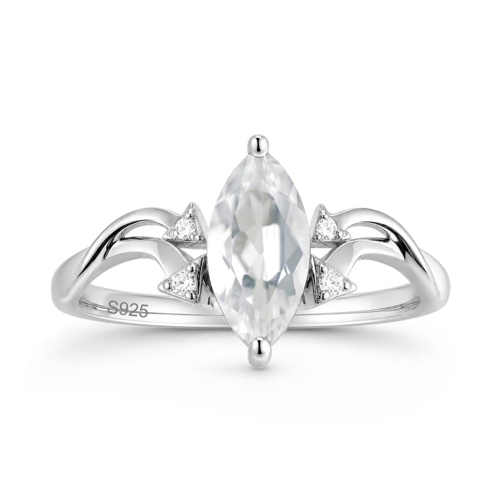 Marquise Cut Alexandrite Arrow Ring - LUO Jewelry #gemstone_White Topaz
