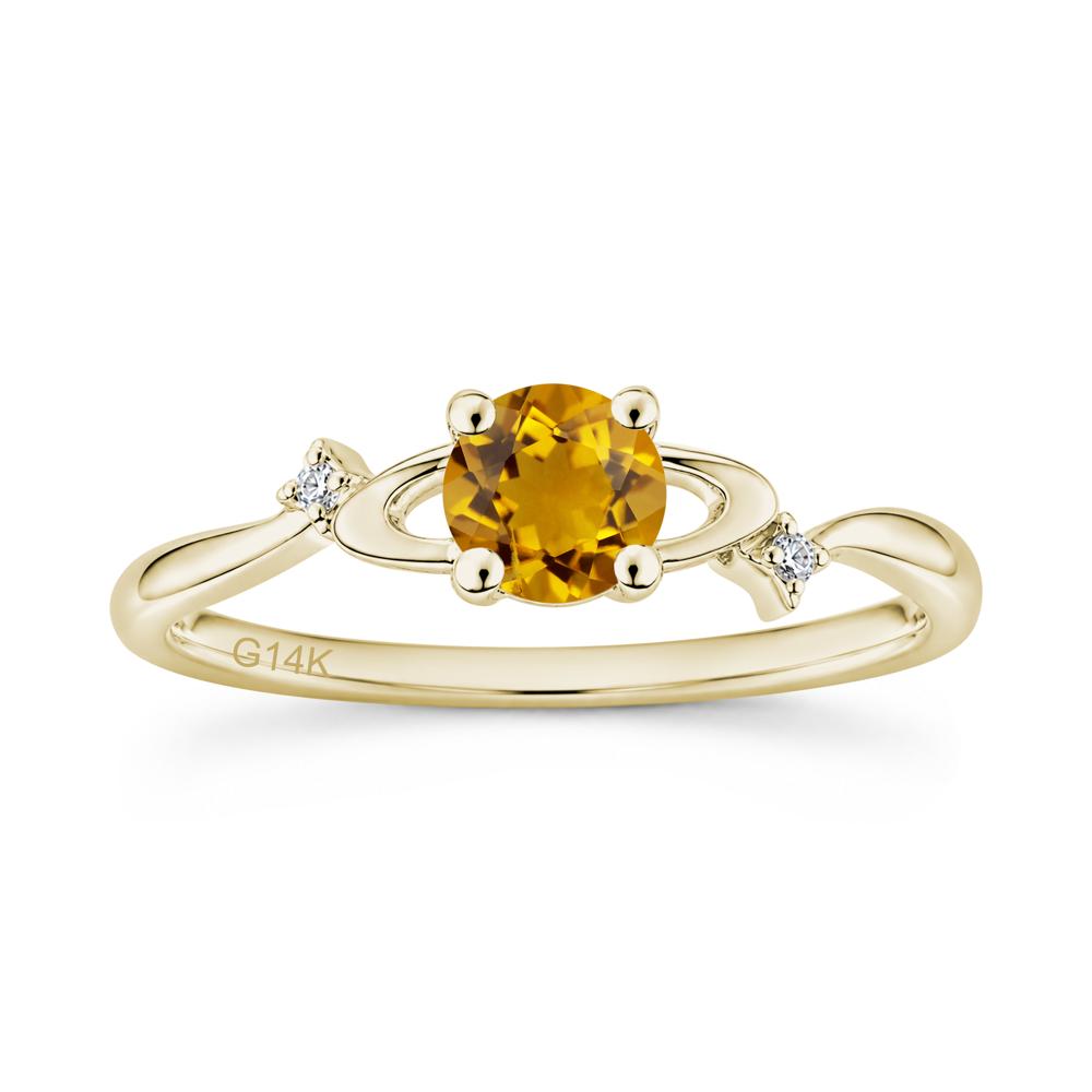 Petite Round Cut Garnet Star Orbit Ring - LUO Jewelry #gemstone_Citrine