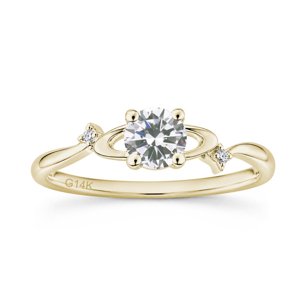 Petite Round Cut Garnet Star Orbit Ring - LUO Jewelry #gemstone_Cubic Zirconia