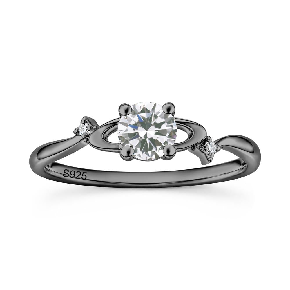 Petite Round Cut Garnet Star Orbit Ring - LUO Jewelry #gemstone_Cubic Zirconia