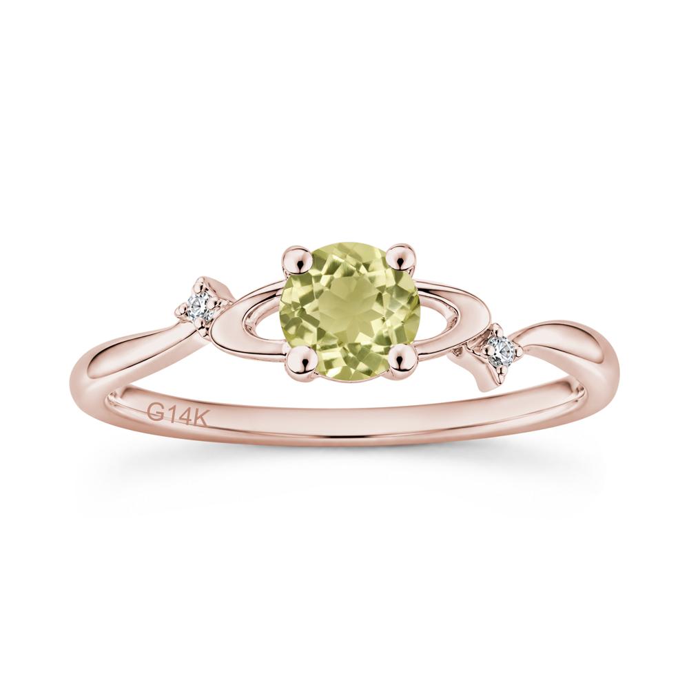 Petite Round Cut Garnet Star Orbit Ring - LUO Jewelry #gemstone_Lemon Quartz