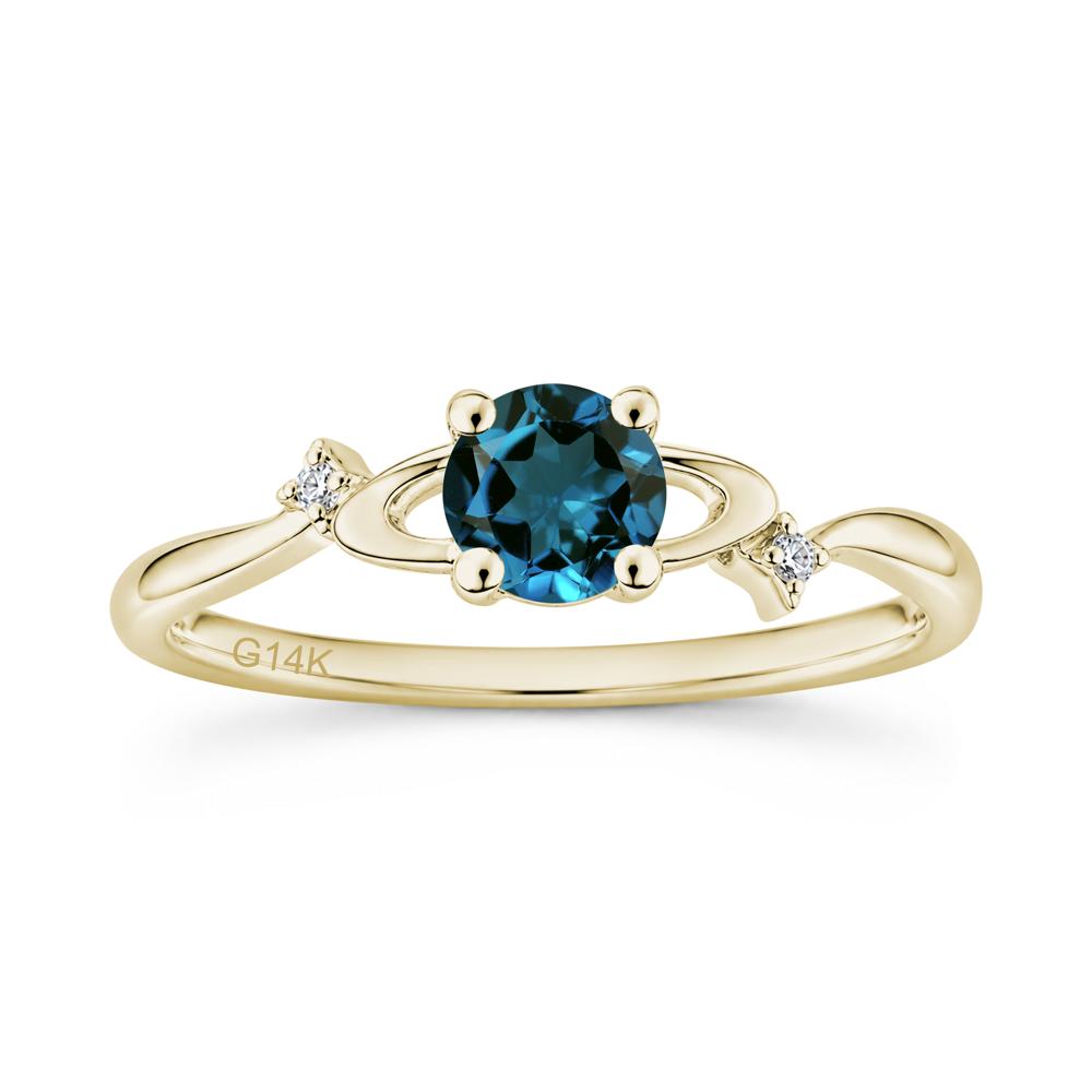 Petite Round Cut Garnet Star Orbit Ring - LUO Jewelry #gemstone_London Blue Topaz