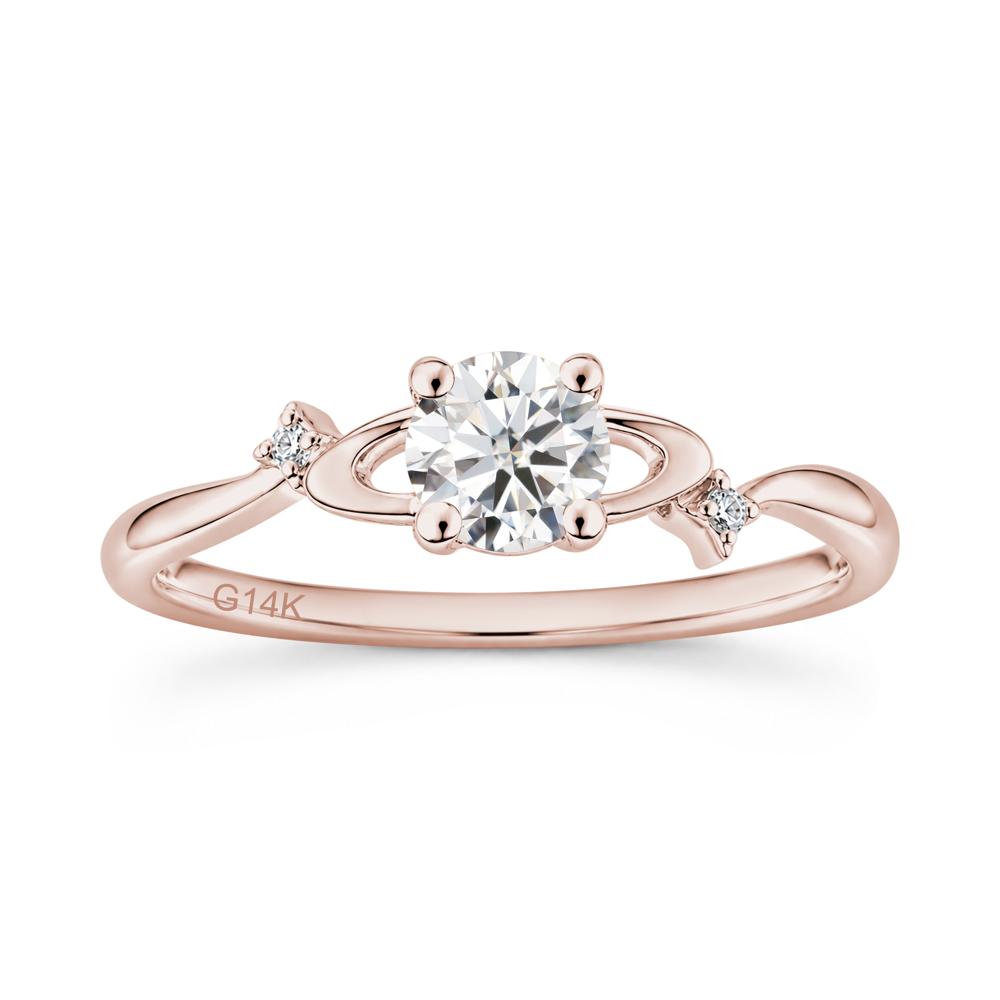 Petite Round Cut Garnet Star Orbit Ring - LUO Jewelry #gemstone_Moissanite