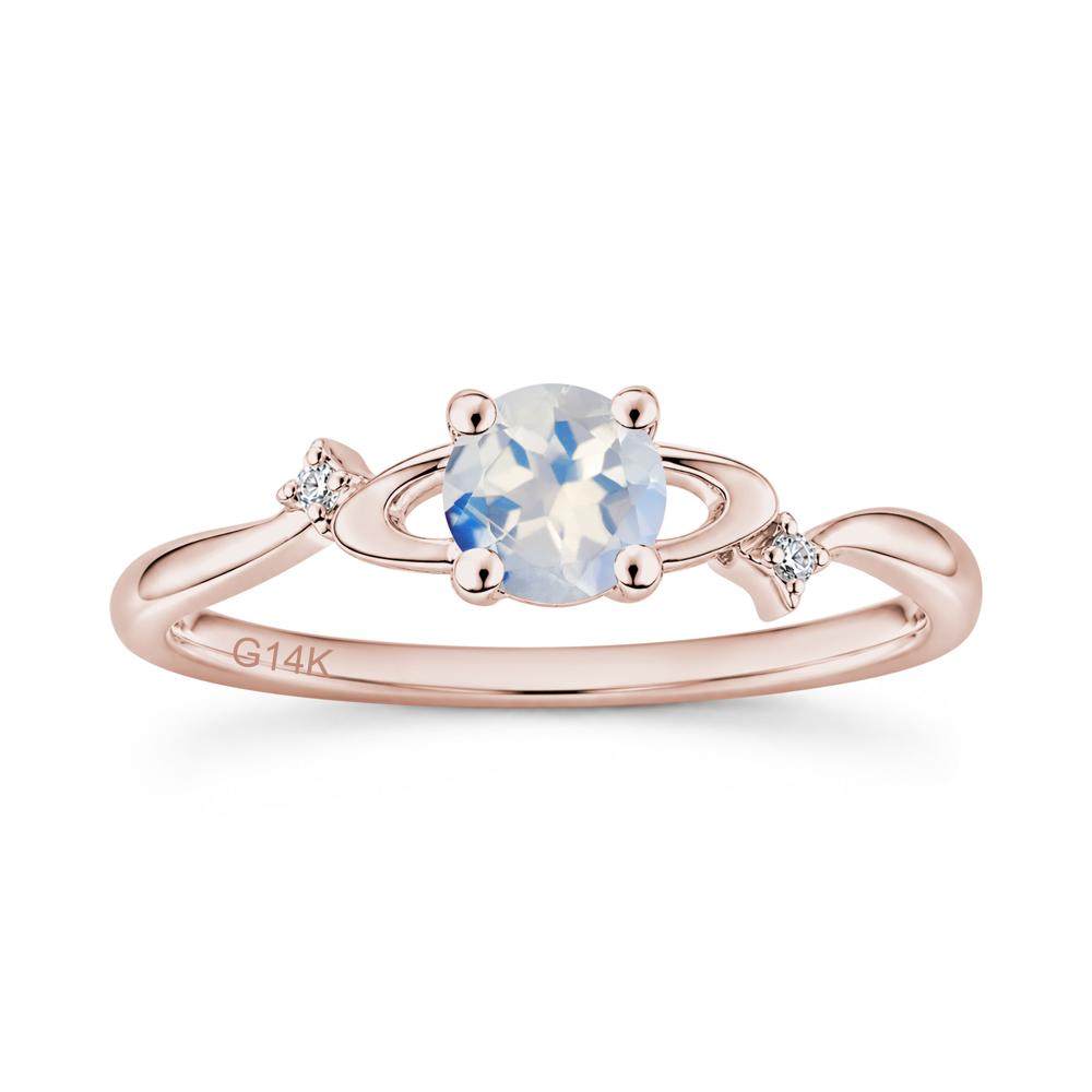 Petite Round Cut Garnet Star Orbit Ring - LUO Jewelry #gemstone_Moonstone