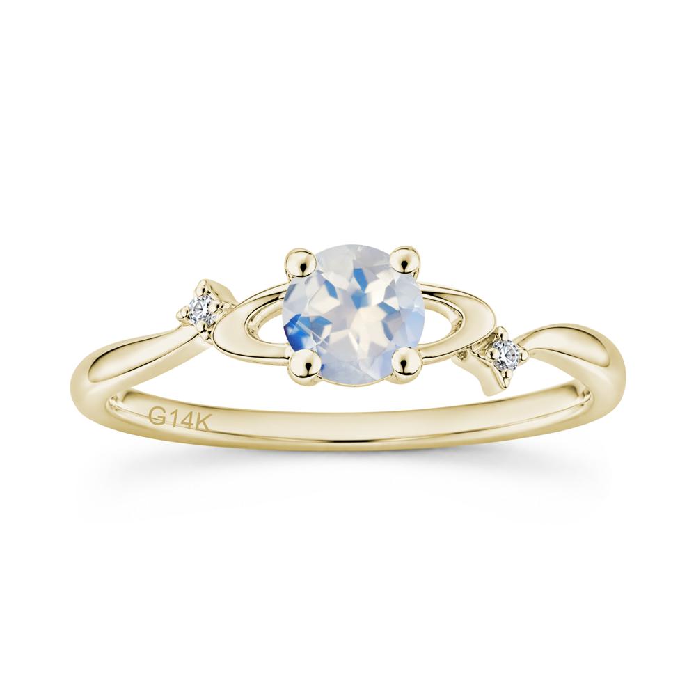 Petite Round Cut Garnet Star Orbit Ring - LUO Jewelry #gemstone_Moonstone
