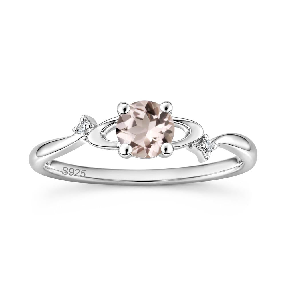 Petite Round Cut Garnet Star Orbit Ring - LUO Jewelry #gemstone_Morganite
