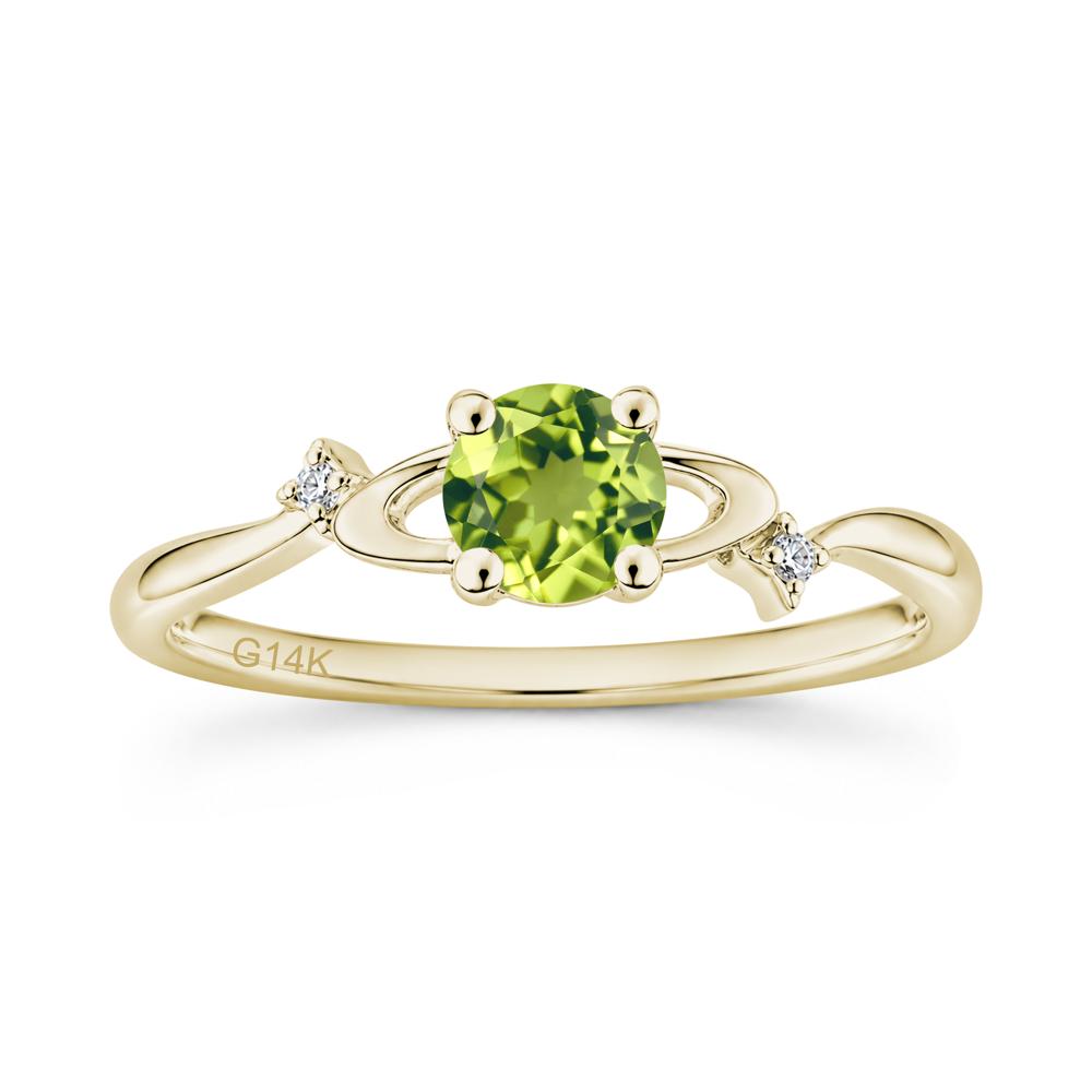 Petite Round Cut Garnet Star Orbit Ring - LUO Jewelry #gemstone_Peridot