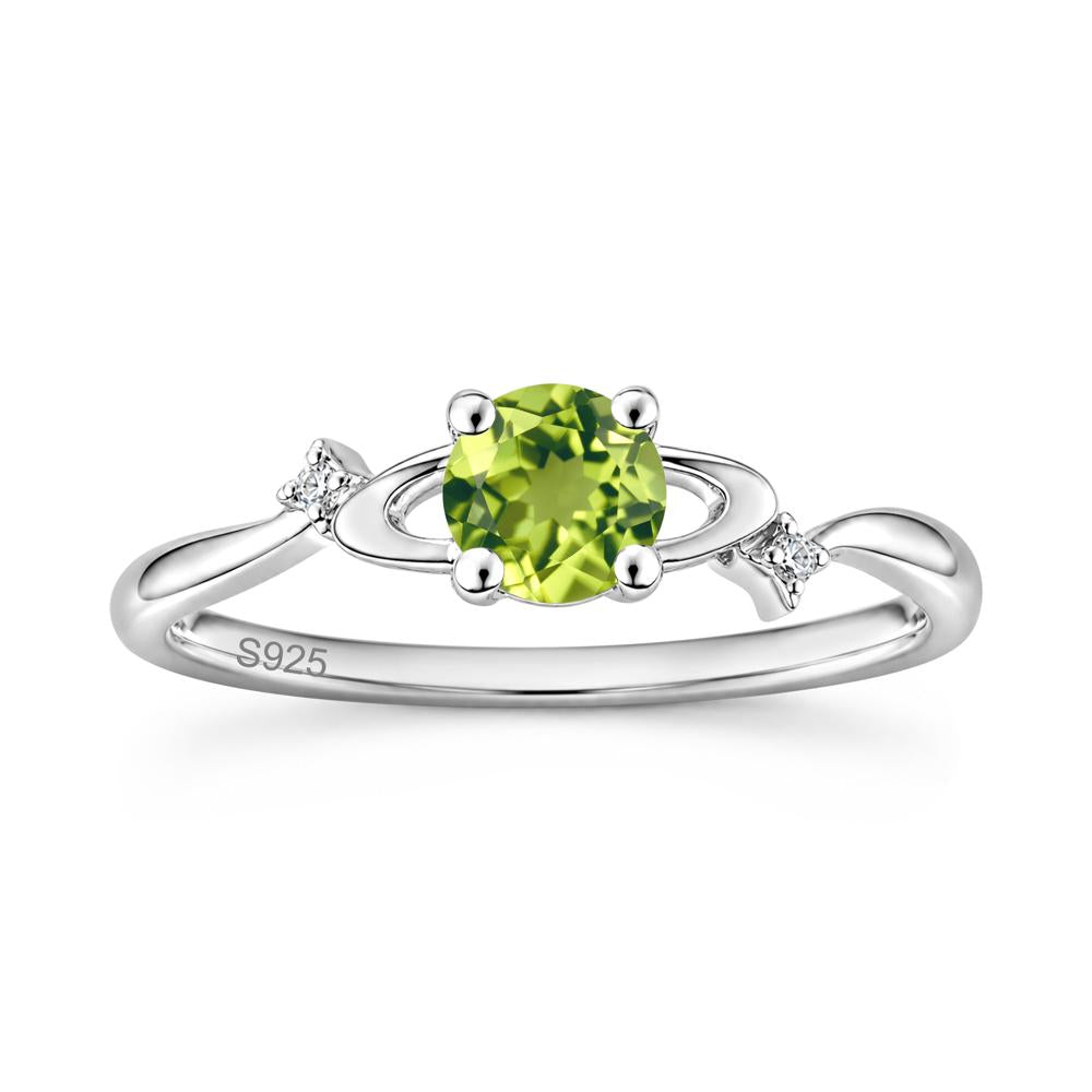 Petite Round Cut Garnet Star Orbit Ring - LUO Jewelry #gemstone_Peridot