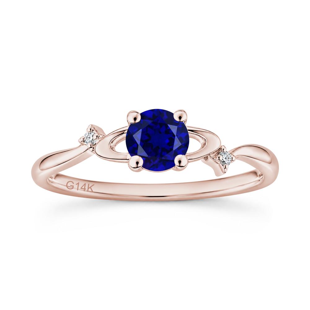 Petite Round Cut Garnet Star Orbit Ring - LUO Jewelry #gemstone_Sapphire
