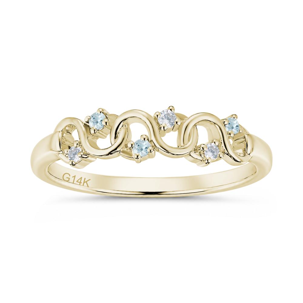 Cubic Zirconia and London Blue Topaz Twisted Infinity Wedding Band Ring - LUO Jewelry #gemstone_Aquamarine and Cubic Zirconia
