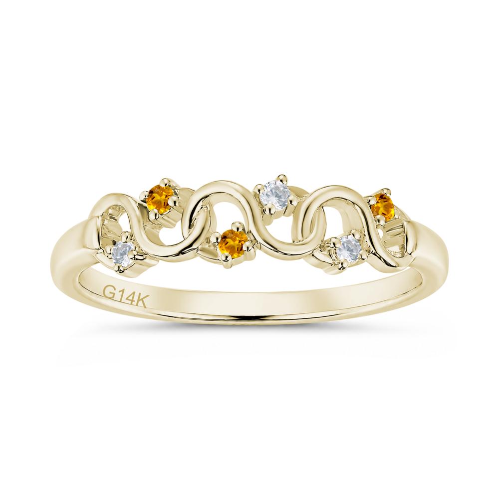 Cubic Zirconia and London Blue Topaz Twisted Infinity Wedding Band Ring - LUO Jewelry #gemstone_Citrine and Cubic Zirconia