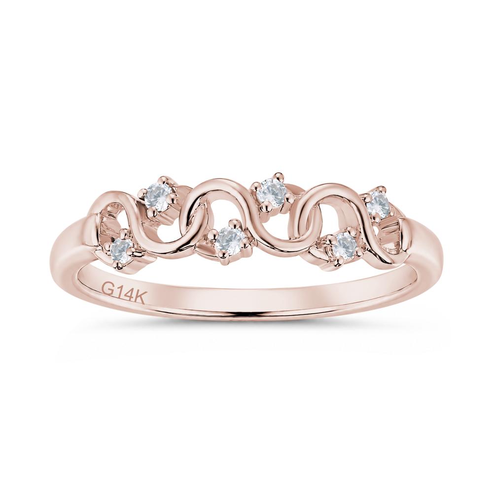 Cubic Zirconia and London Blue Topaz Twisted Infinity Wedding Band Ring - LUO Jewelry #gemstone_Cubic Zirconia