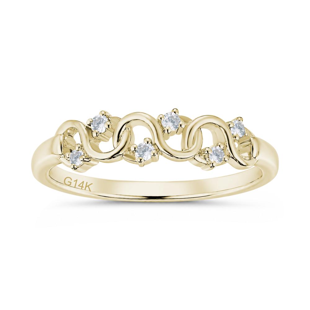Cubic Zirconia and London Blue Topaz Twisted Infinity Wedding Band Ring - LUO Jewelry #gemstone_Cubic Zirconia