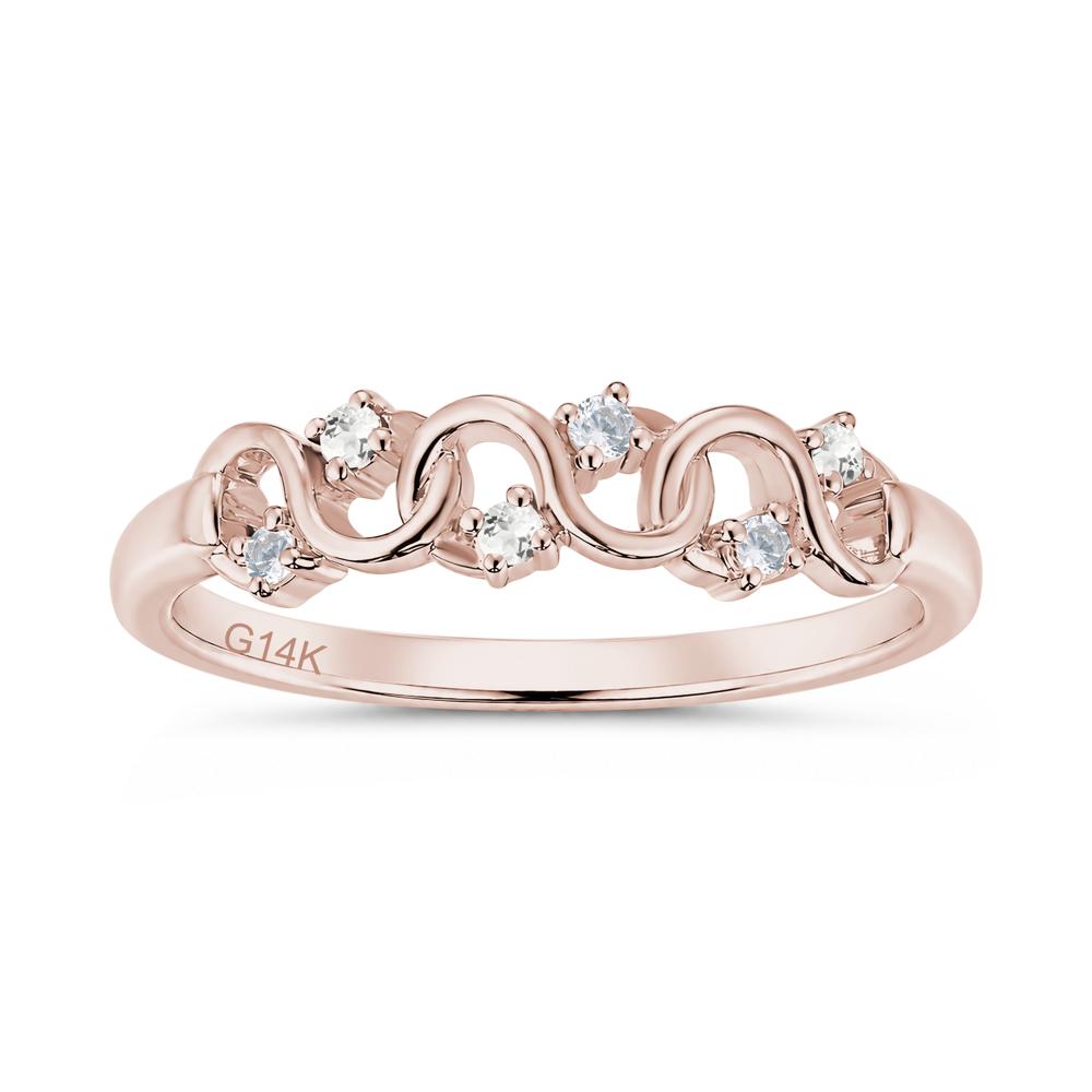 Cubic Zirconia and London Blue Topaz Twisted Infinity Wedding Band Ring - LUO Jewelry #gemstone_Cubic Zirconia and White Topaz