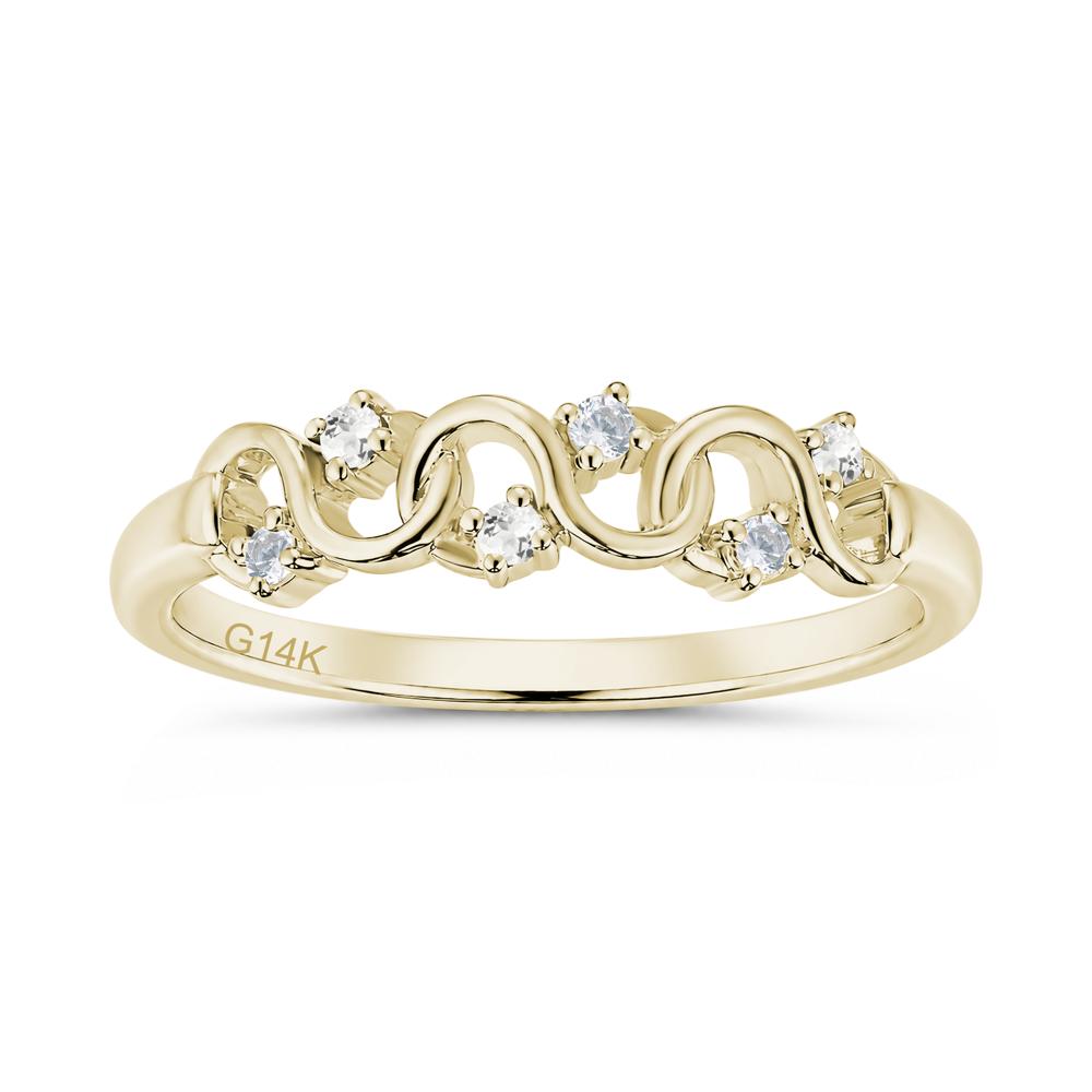 Cubic Zirconia and London Blue Topaz Twisted Infinity Wedding Band Ring - LUO Jewelry #gemstone_Cubic Zirconia and White Topaz