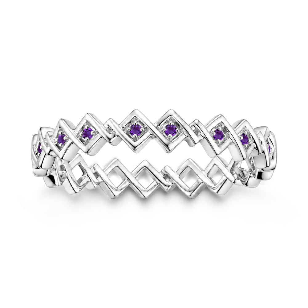Twisted Infinity Aquamarine Wedding Band - LUO Jewelry #gemstone_Amethyst