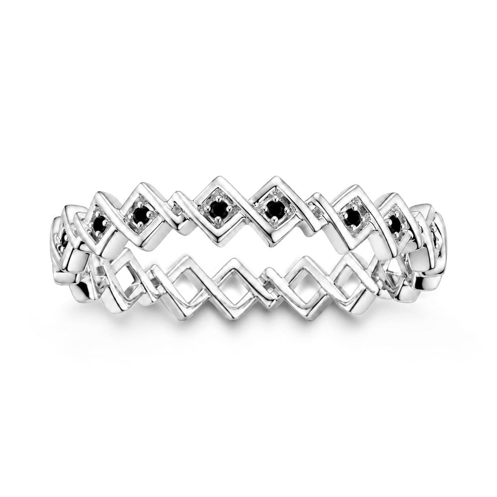 Twisted Infinity Aquamarine Wedding Band - LUO Jewelry #gemstone_Black Spinel