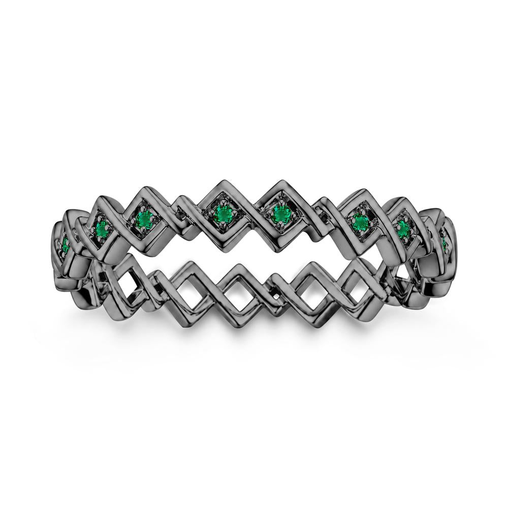 Twisted Infinity Aquamarine Wedding Band - LUO Jewelry #gemstone_Emerald