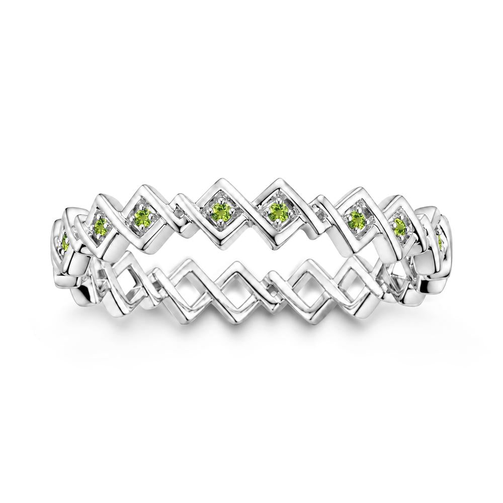 Twisted Infinity Aquamarine Wedding Band - LUO Jewelry #gemstone_Peridot