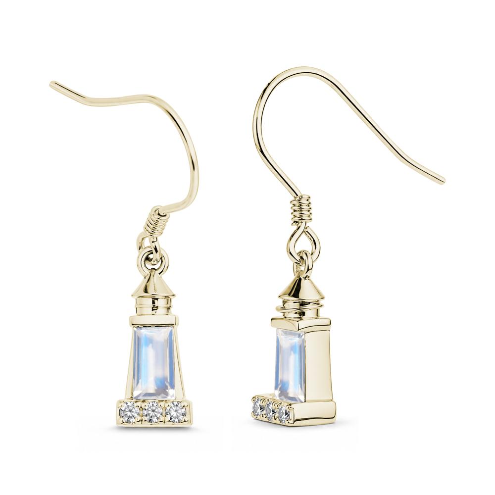 Rectangle Cut Smoky Quartz Lighthouse Earrings - LUO Jewelry #gemstone_Moonstone