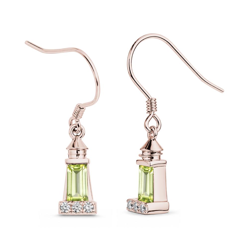Rectangle Cut Smoky Quartz Lighthouse Earrings - LUO Jewelry #gemstone_Peridot