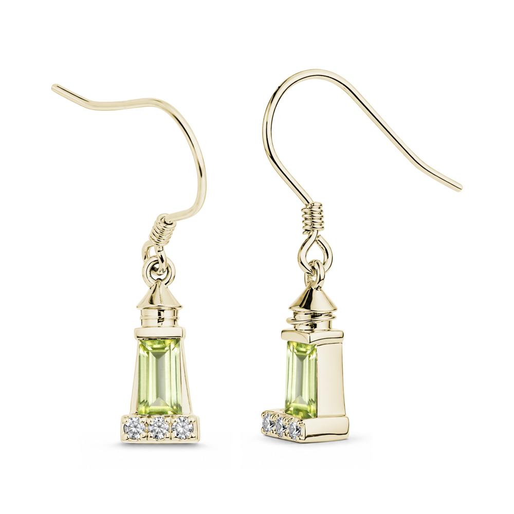 Rectangle Cut Smoky Quartz Lighthouse Earrings - LUO Jewelry #gemstone_Peridot
