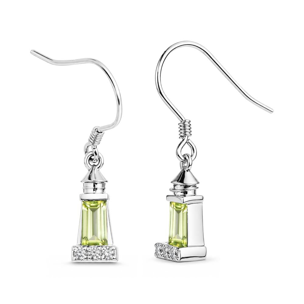 Rectangle Cut Smoky Quartz Lighthouse Earrings - LUO Jewelry #gemstone_Peridot