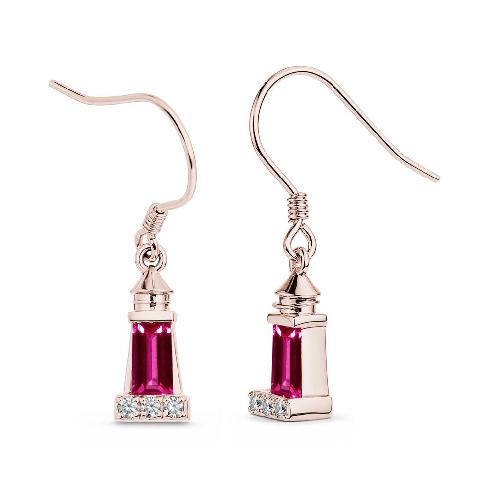 Rectangle Cut Smoky Quartz Lighthouse Earrings - LUO Jewelry #gemstone_Ruby