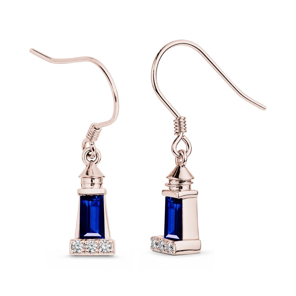 Rectangle Cut Smoky Quartz Lighthouse Earrings - LUO Jewelry #gemstone_Sapphire