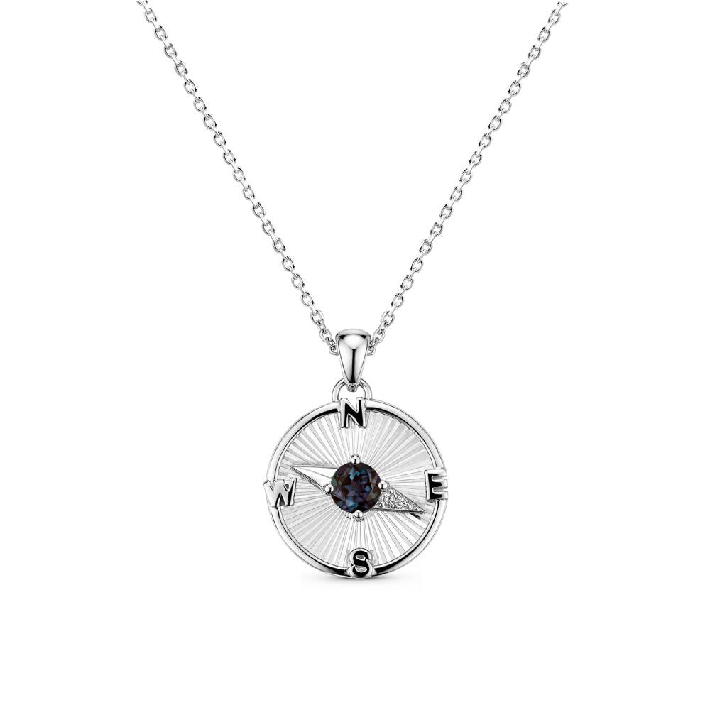 Alexandrite Compass Pendant Necklace for Women - LUO Jewelry #gemstone_Alexandrite