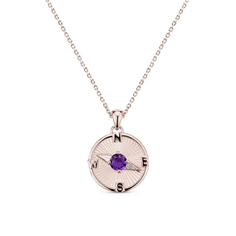 Alexandrite Compass Pendant Necklace for Women - LUO Jewelry #gemstone_Amethyst
